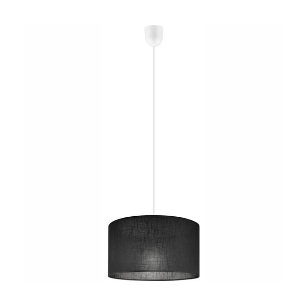 Črna viseča svetilka s tekstilnim senčnikom ø 35 cm Vivian – LAMKUR
