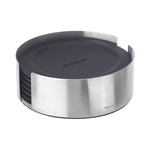 Silikonski podstavki za kozarce v kompletu v črni in naravni barvi 6 ks s stojalom Lareto – Blomus-image-1