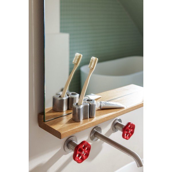 Stensko ogledalo s polico z lesenim okvirjem 50x75 cm Lun – noo.ma-image-2