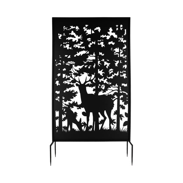 Črn kovinski balkonski zastor 100x186 cm Deer – Esschert Design
