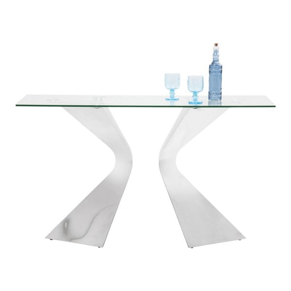 Konzolna mizica z nogami iz kroma Kare Design Gloria