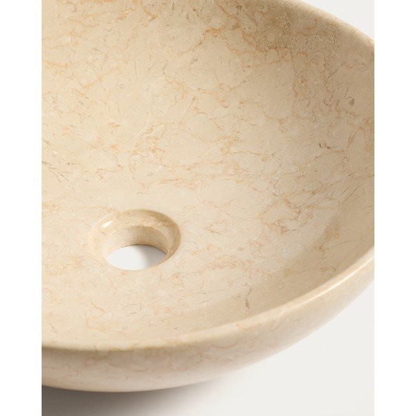 Bež kamnit okrogel umivalnik ø 40 cm Darnen – Kave Home-image-4