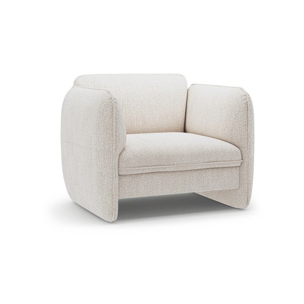 Kremno bel fotelj iz šenilje Georgia – Micadoni 