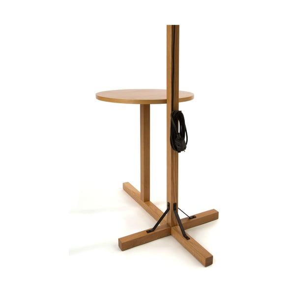 Bela talna svetilka z leseno konstrukcijo Woodman Floor-image-4