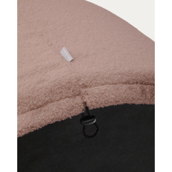 Svetlo rožnat tabure iz tkanine bouclé Kaeli – Kave Home-image-4