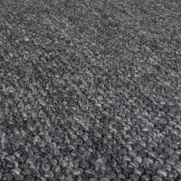 Temno siv ročno tkan tekač iz mešanice volne 60x230 cm Minerals – Flair Rugs-image-4