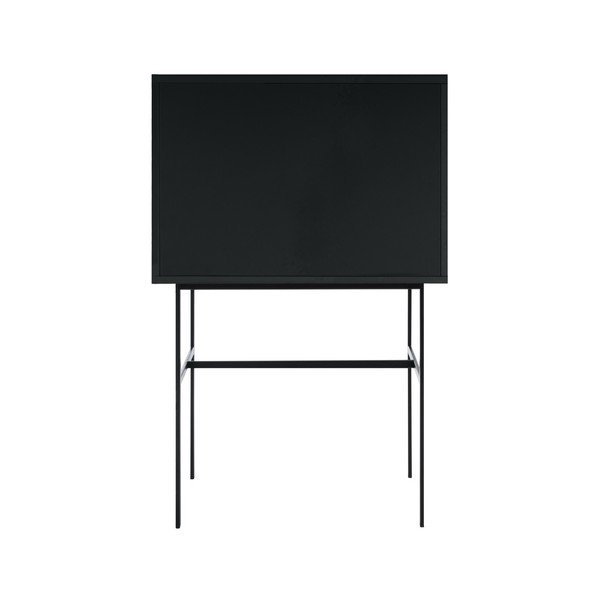 Črna vitrina z drsnimi vrati 70x109x40 cm Lekko – noo.ma-image-4