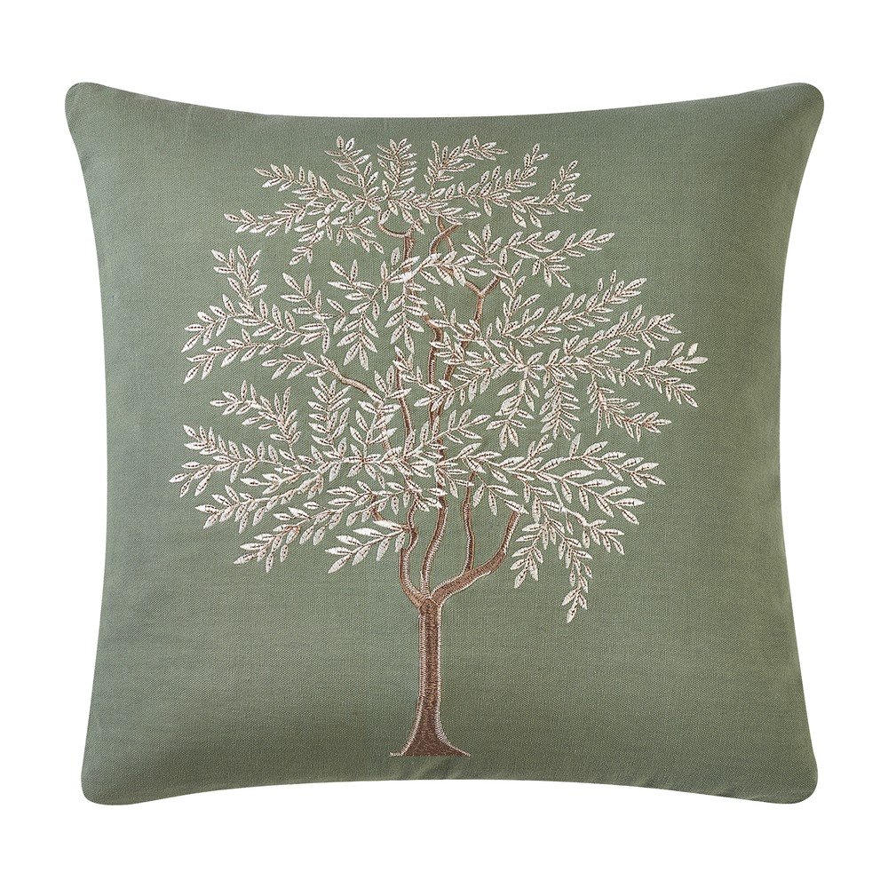 Bombažna okrasna blazina 45x45 cm Woodland Trees Embroidered