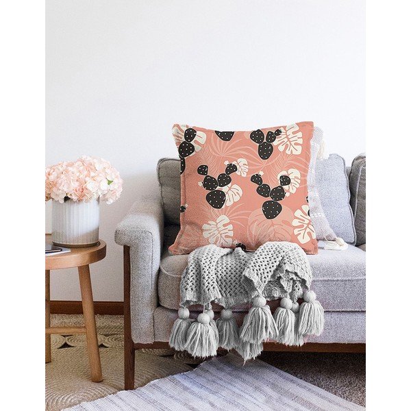 Oranžna prevleka za vzglavnik iz mešanice bombaža Minimalist Cushion Covers Chenille, 55 x 55 cm-image-2
