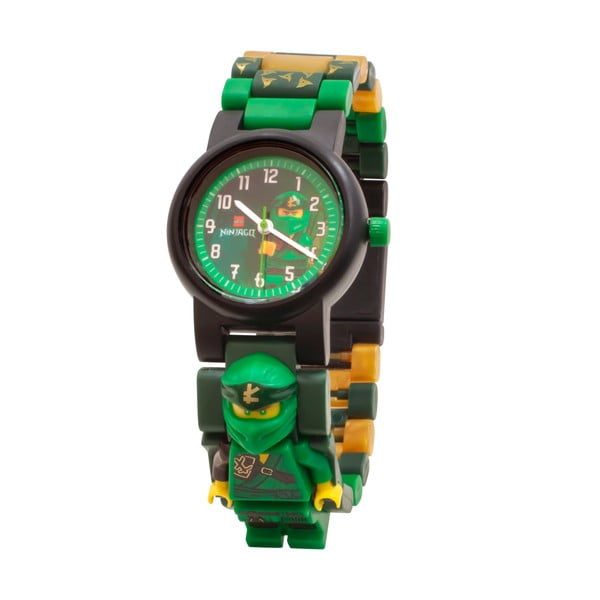 Zelena ročna ura z zložljivim pasom in minifigurico LEGO® NINJAGO Lloyd