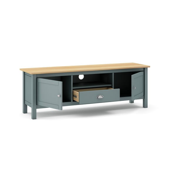 Prašno zelena TV omarica iz masivnega bora 158x53x40 cm Misti – Marckeric-image-4