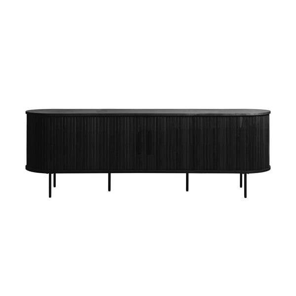 Črna TV omarica v hrastovem dekorju 56x180 cm Nola – Unique Furniture
