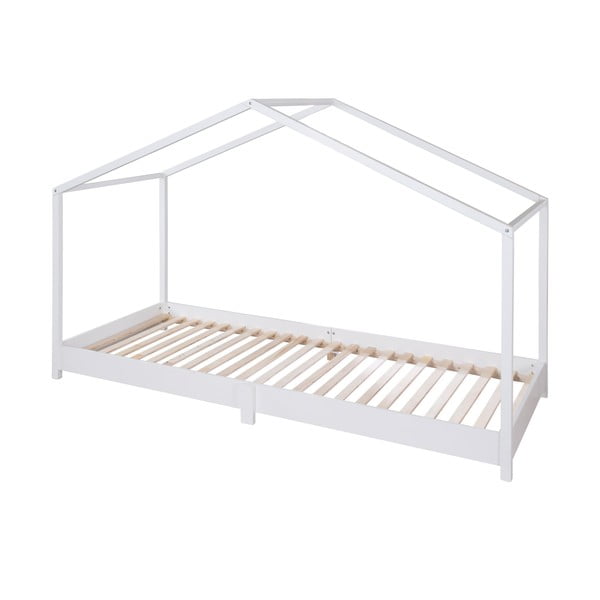 Bela otroška postelja v obliki hiške 90x200 cm Montessori – Roba
