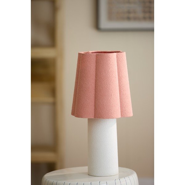 Rožnato-oranžna/kremno bela namizna svetilka s tekstilnim senčilom (višina 50 cm) Musaby – Light & Living-image-2