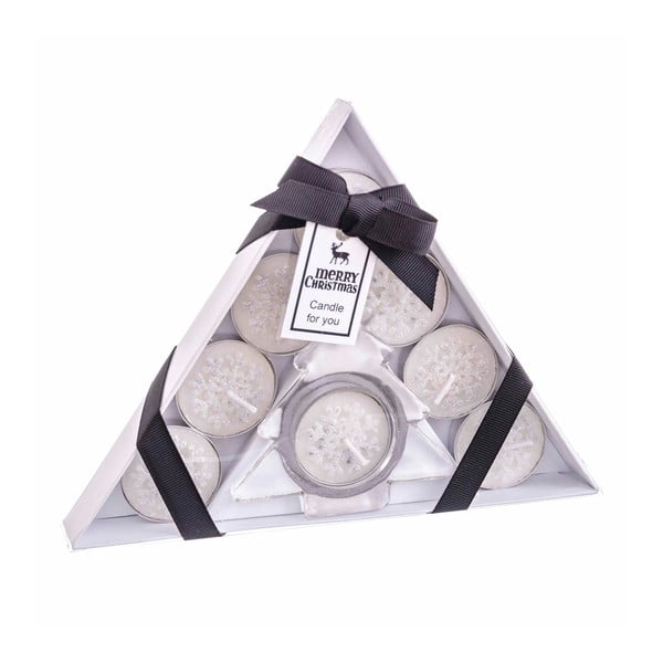 Čajni komplet sveč in svečnika 8 ks z božičnim motivom – Casa Selección