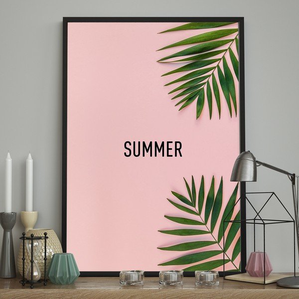 Stenski plakat v okvirju PINK/SUMMER, 40 x 50 cm-image-1