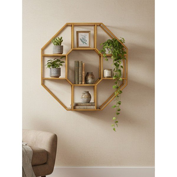 Večnivojska kovinska polica v naravni barvi 92 cm Zariah – Premier Housewares-image-1