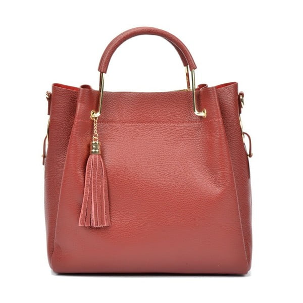 Rdeča usnjena torbica Carla Ferreri Kullina