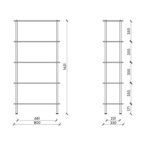 Moder regal v hrastovem dekorju 80x163x35 cm Teidi – noo.ma-image-4