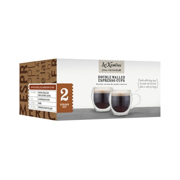 Dve stekleni skodelici za espresso Kitchen Craft Le'Xpress, 80 ml-image-2