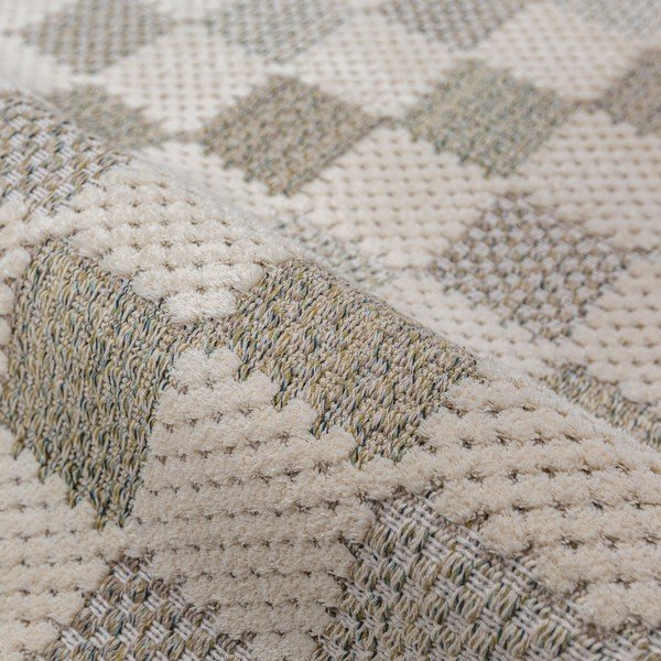 Zelen pralen tekač iz mešanice bombaža 80x230 cm Muted Checkerboard – Flair Rugs-image-4