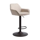 Bež oblazinjen barski stol z nastavljivo višino/z nasloni za roke (višina sedeža 65 cm) Nolan – Unique Furniture