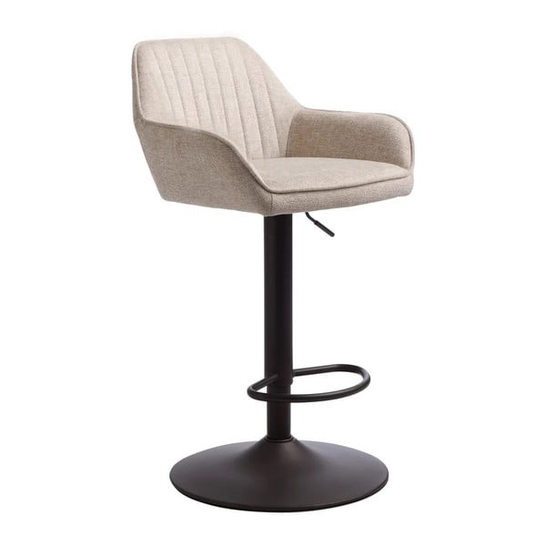Bež oblazinjen barski stol z nastavljivo višino/z nasloni za roke (višina sedeža 65 cm) Nolan – Unique Furniture