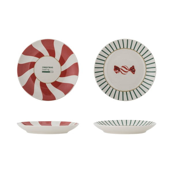 Rdeči/kremno beli desertni lončeni krožniki z božičnim motivom v kompletu 2 ks ø 12,5 cm Yule – Bloomingville-image-3