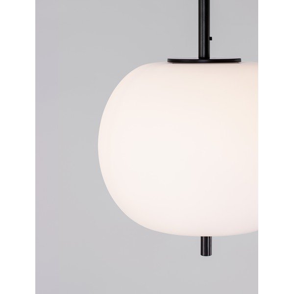 Bela/črna steklena viseča svetilka ø 30 cm Lato – Nova Luce-image-1