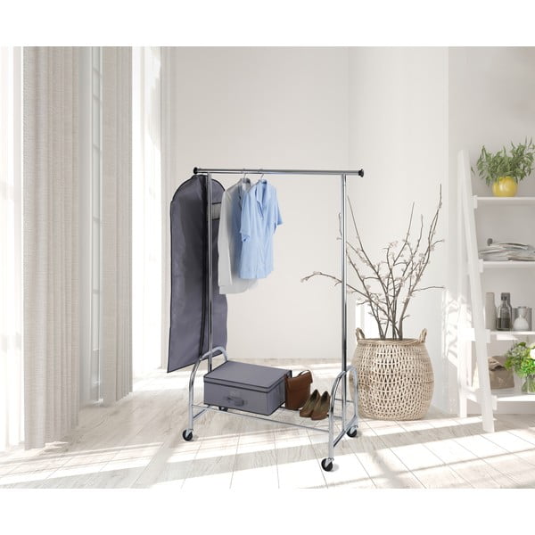 Kovinsko stojalo za oblačila na kolesih v srebrni barvi Profi – Wenko-image-1