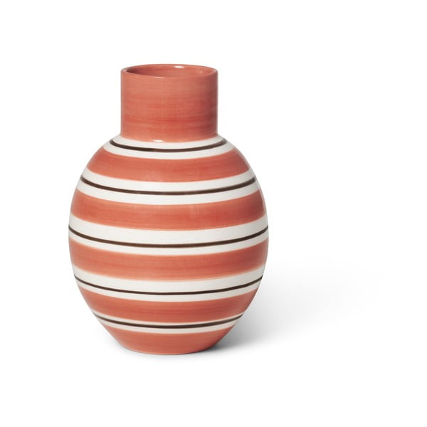 Roza in bela keramična vaza Kähler Design Nuovo, višina 14,5 cm