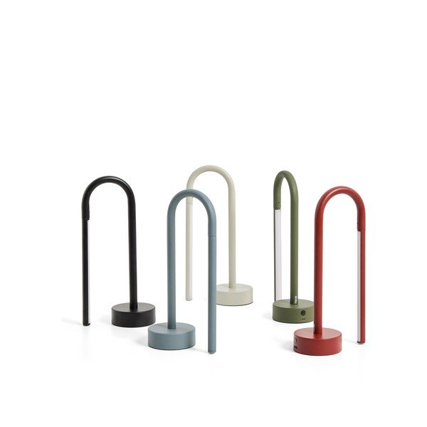 Rdeča kovinska LED namizna svetilka (višina 30 cm) Bow – Kave Home-image-3
