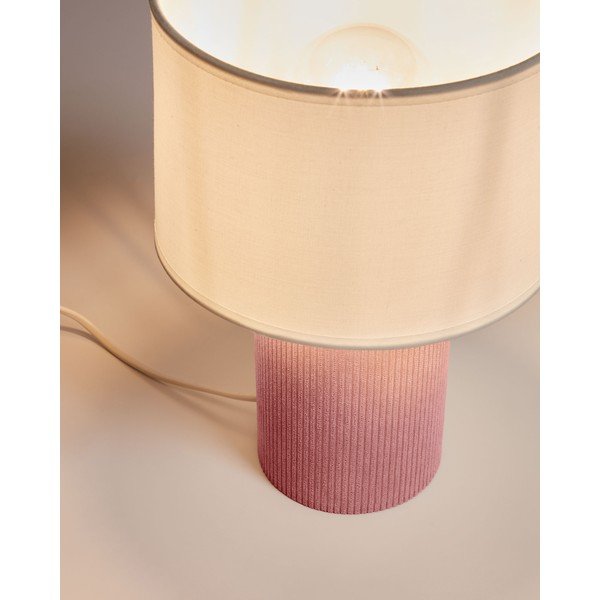 Bela/svetlo rožnata otroška namizna svetilka Bianella – Kave Home-image-2