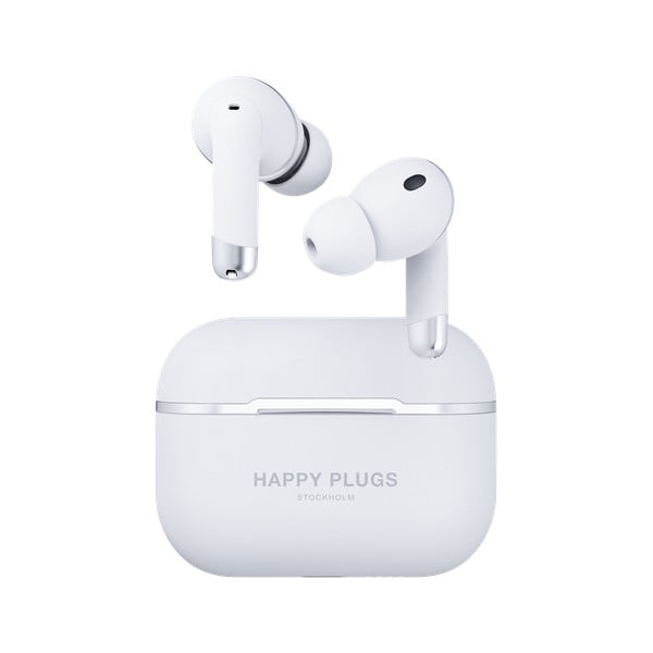 Bele brezžične slušalke Happy Plugs Air 1 ANC
