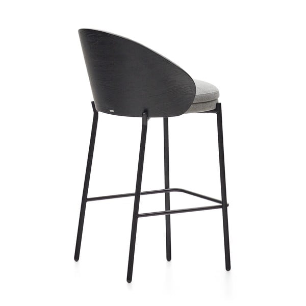 Črn/siv barski stol (višina sedeža 65 cm) Eamy – Kave Home-image-4