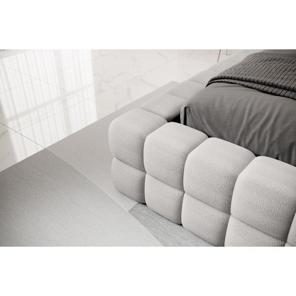 Siva oblazinjena zakonska postelja s prostorom za shranjevanje in z letvenim dnom 160x200 cm Dizzle – ELTAP-image-4