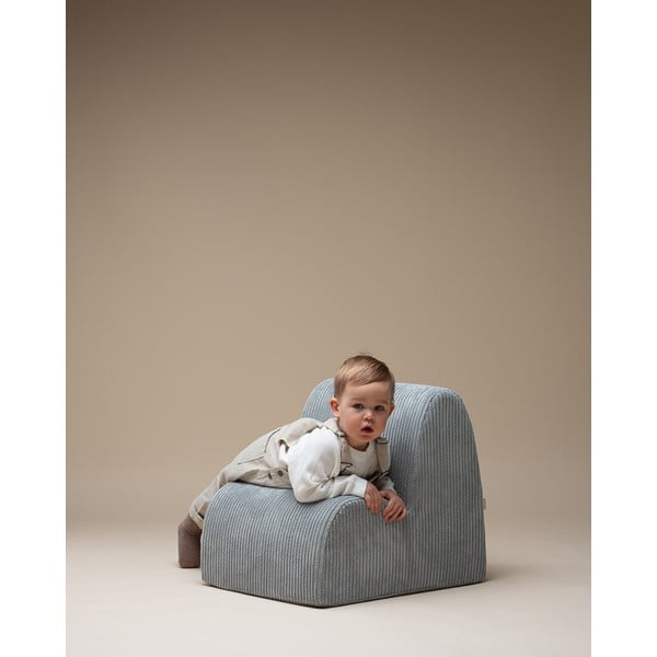 Mentolno zelen otroški fotelj iz rebrastega žameta Cloud – Wigiwama-image-3