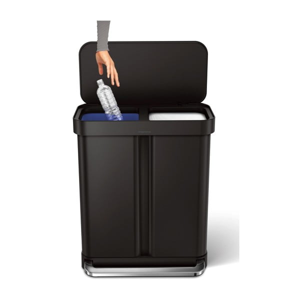 Jeklen koš za smeti za ločevanje odpadkov s pedalom 58 l – simplehuman-image-3