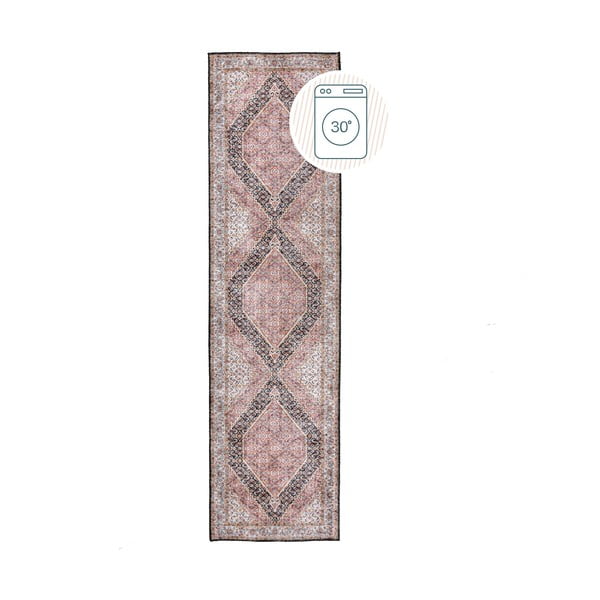 Rožnat pralen tekač 60x230 cm Briony Traditional – Flair Rugs