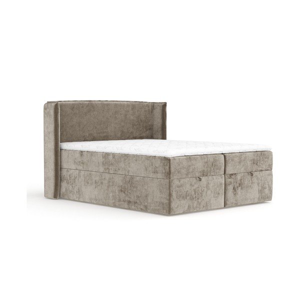 Bež boxspring postelja s prostorom za shranjevanje 160x200 cm Passion – Maison de Rêve