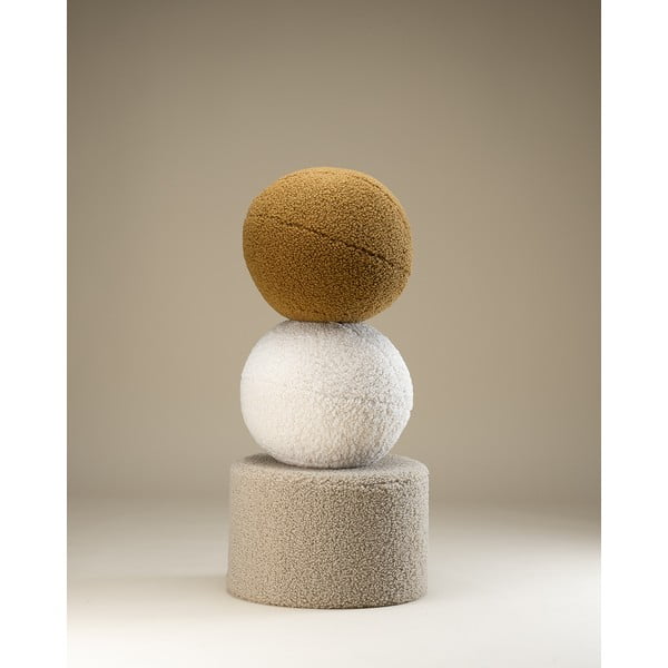 Svetlo rjav otroški tabure iz tkanine bouclé – Wigiwama-image-4