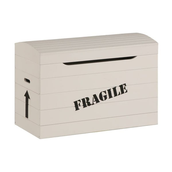 Krem škatla za igrače iz masivnega borovega lesa Pinio Fragile