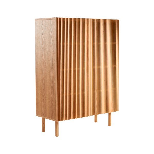 Omarica v jesenovem dekorju z luknjo za kable v naravni barvi 100x140x45 cm Sion – Jotex-image-2