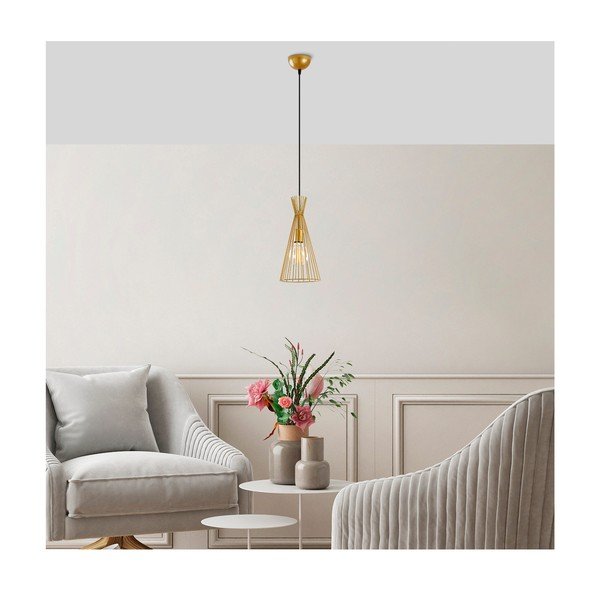 Viseča svetilka v zlati barvi s kovinskim senčnikom ø 20 cm Mezopotamya – Opviq lights-image-1