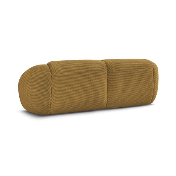 Gorčično rumena sedežna garnitura iz rebrastega žameta 250 cm Tina – Bobochic Paris-image-4