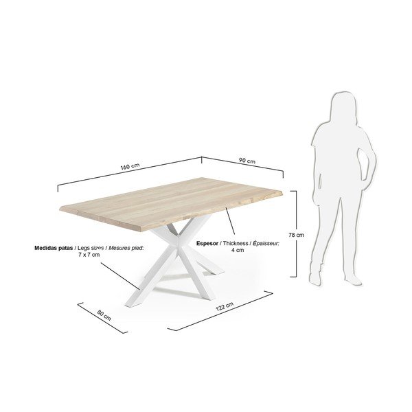 Jedilna miza z mizno ploščo v hrastovem dekorju 90x160 cm Argo – Kave Home-image-4