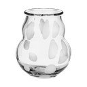 Bela steklena ročno izdelana vaza (višina 22 cm) Dam – noo.ma