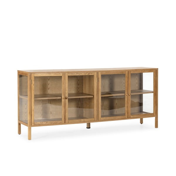 Vitrina v hrastovem dekorju v naravni barvi 180x80x40 cm Ceci – MOME-image-3