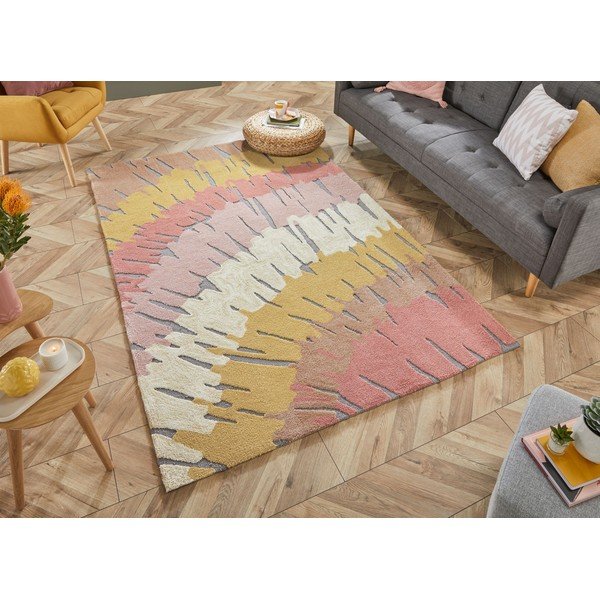 Roza-rumena preproga Flair Rugs Woodgrain, 120 x 170 cm-image-4