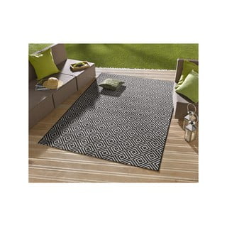 Črno-bela zunanja preproga NORTHRUGS Karo, 140 x 200 cm